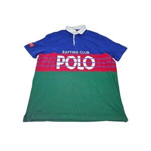 VTG Polo Ralph Lauren Rafting Club Hi Tech Rugby Shirt Men's XXL Colorblock
